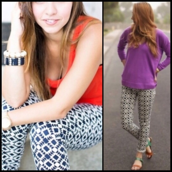 Final Price EUC Blogger Favorite J. Crew Toothpick Jeans in Geometric Print - Picture 2 of 14